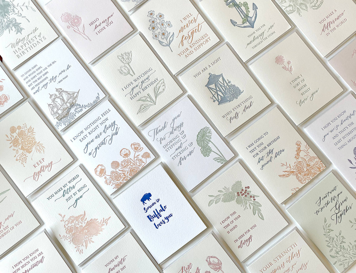 Thank You Showing Up... Letterpress Greeting Card