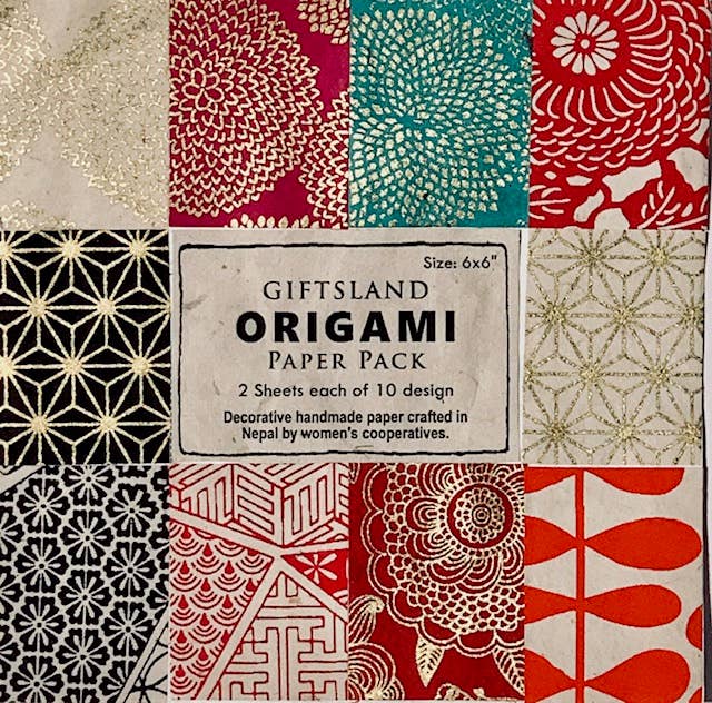 Silkscreen Origami Paper, Set of 6
