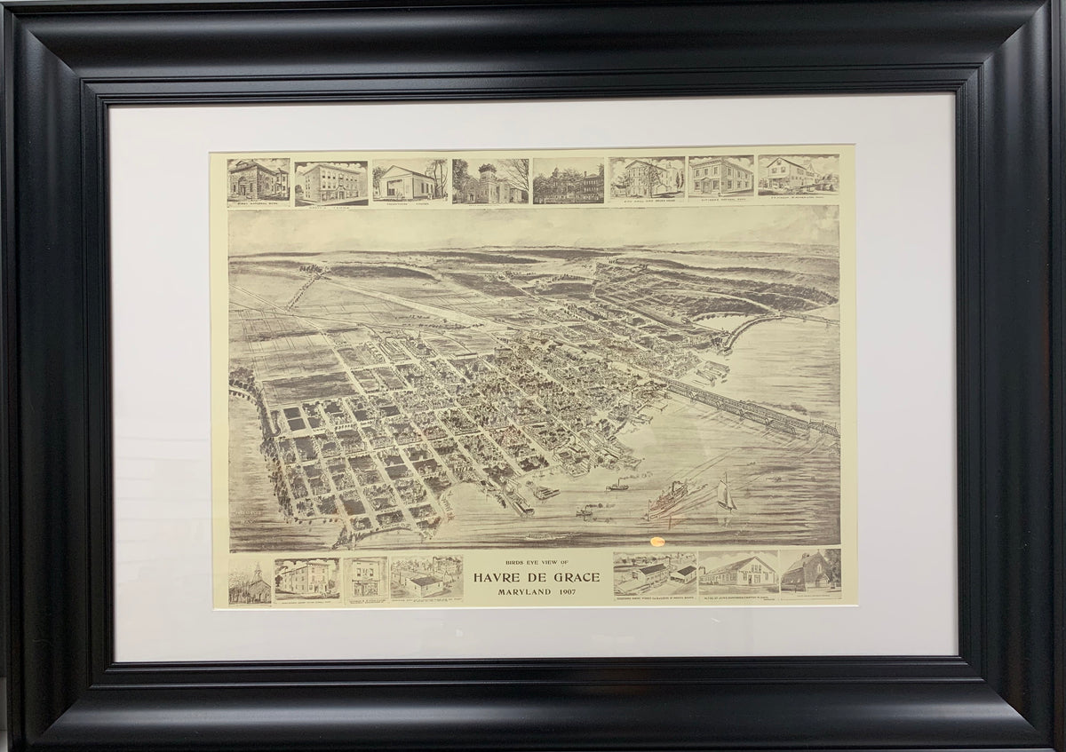 1907 Bird's Eye View - Havre de Grace, MD