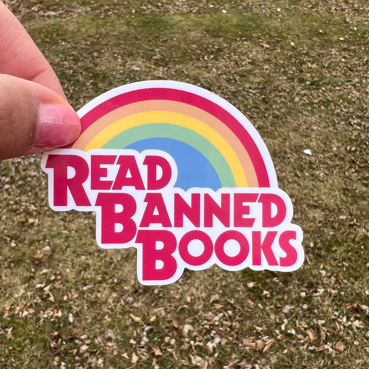 Read Banned Books Rainbow Sticker