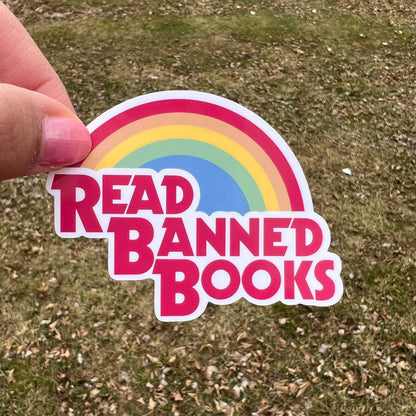 Read Banned Books Rainbow Sticker