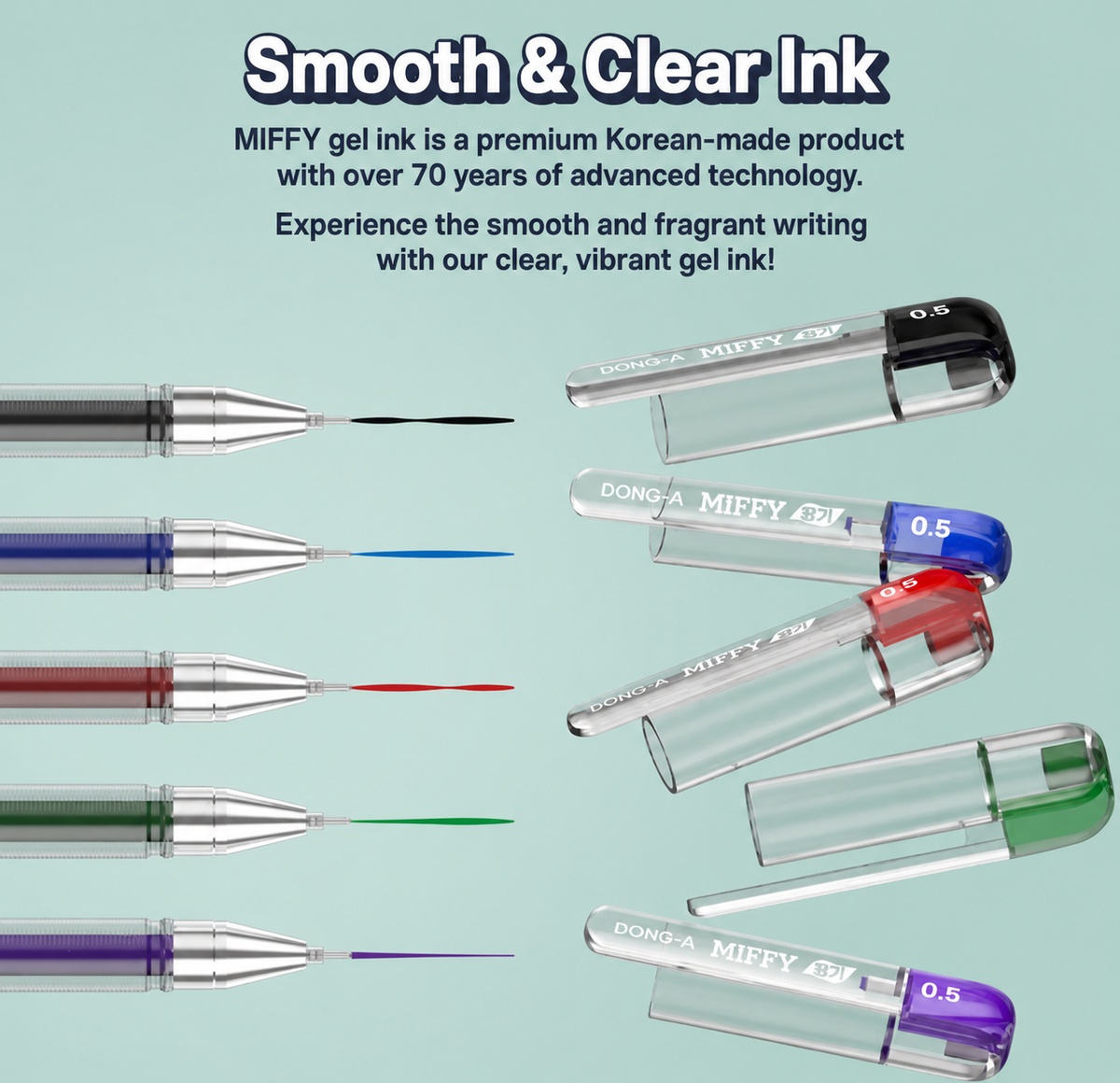 Miffy Scented Gel Pen Set, 5 Colors, 0.5mm
