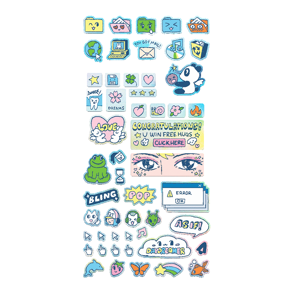 Digital Dreams Sheet — Mini-Sticker Stationery Sheet