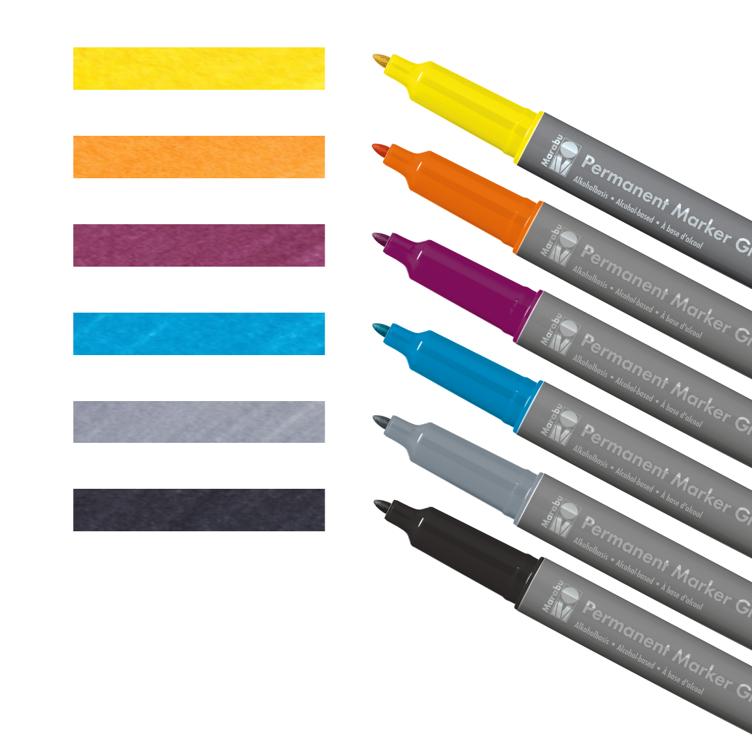 Marabu Graphix Permanent Marker - 6 Set