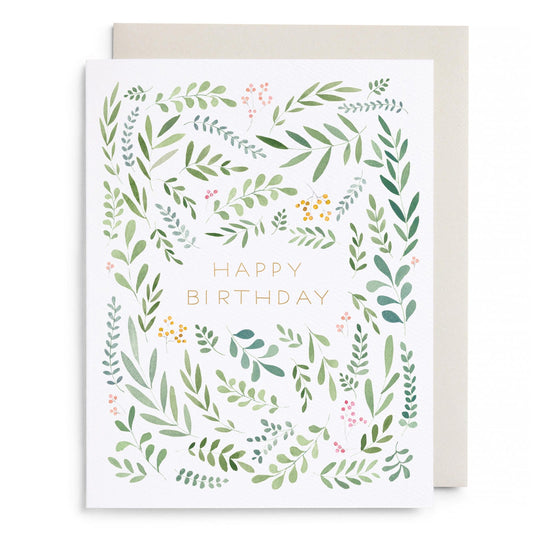Pretty Leaves Birthday by E. Frances Paper, front