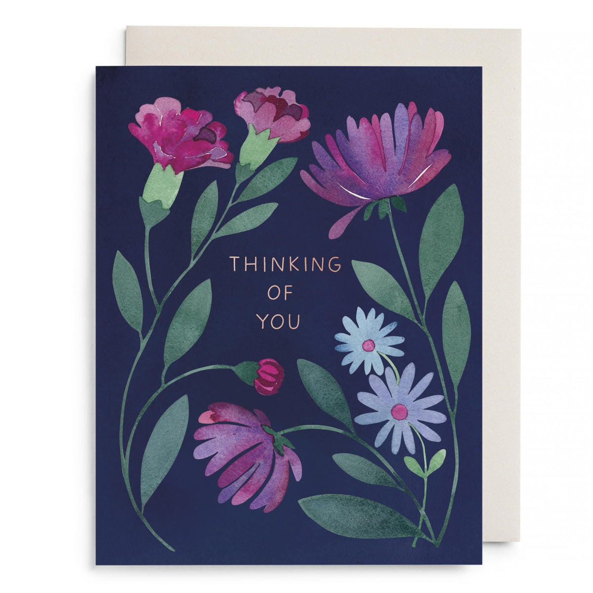Purple Floral Thinking of You by E. Frances Paper, front