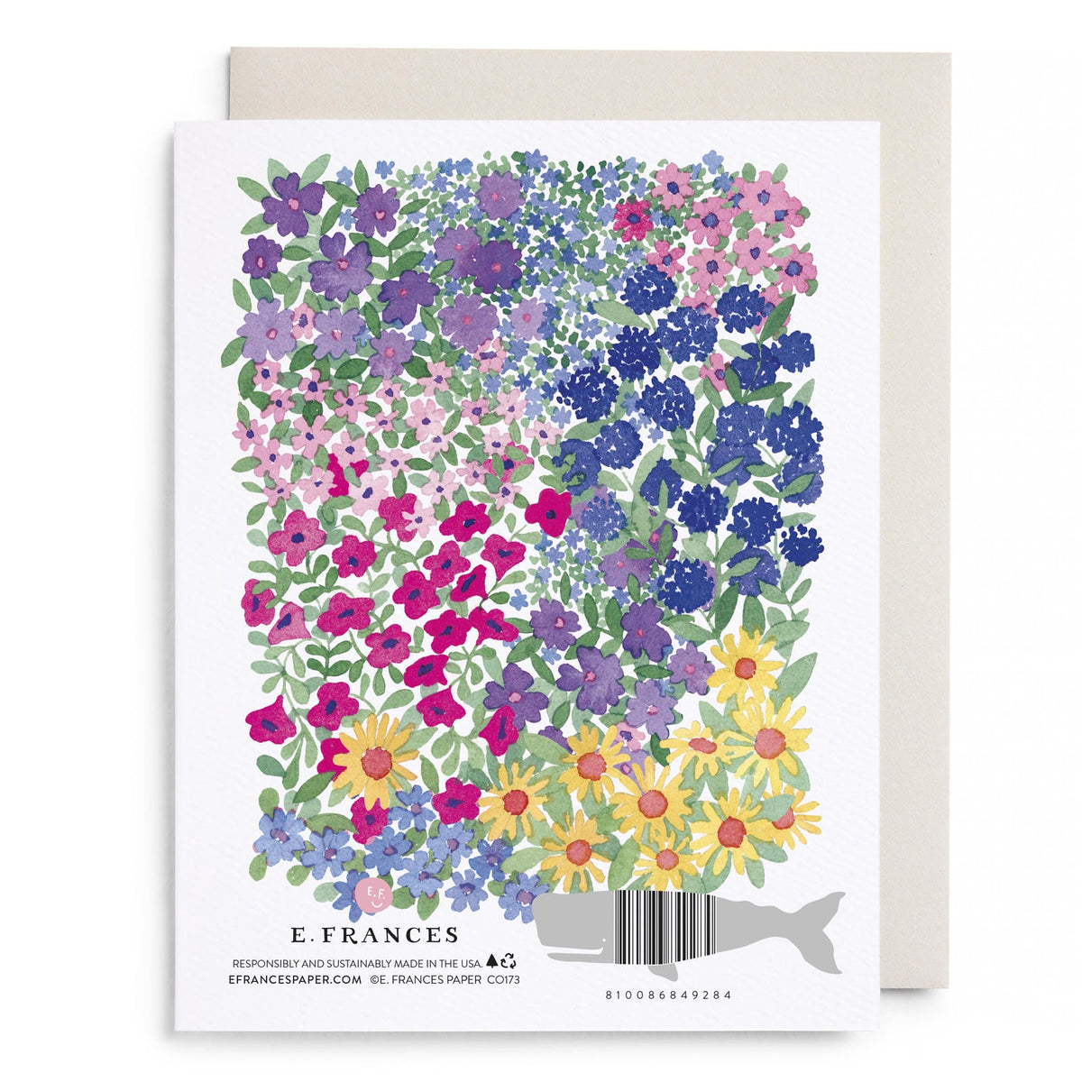 Garden of Love Card by E. Frances Paper, back