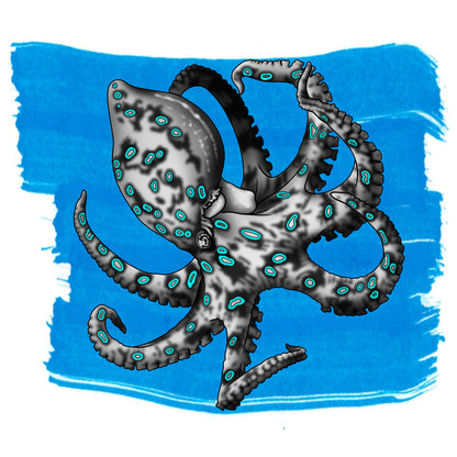Anderillium Blue-Ringed Octopus Blue label illustration
