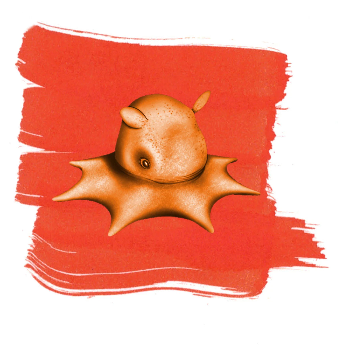 Anderillium Flapjack Octopus Orange label illustration