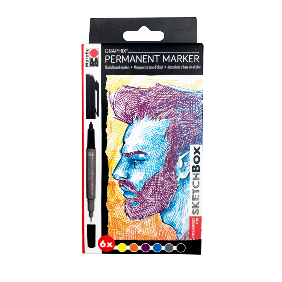 Marabu Graphix Permanent Marker - 6 Set