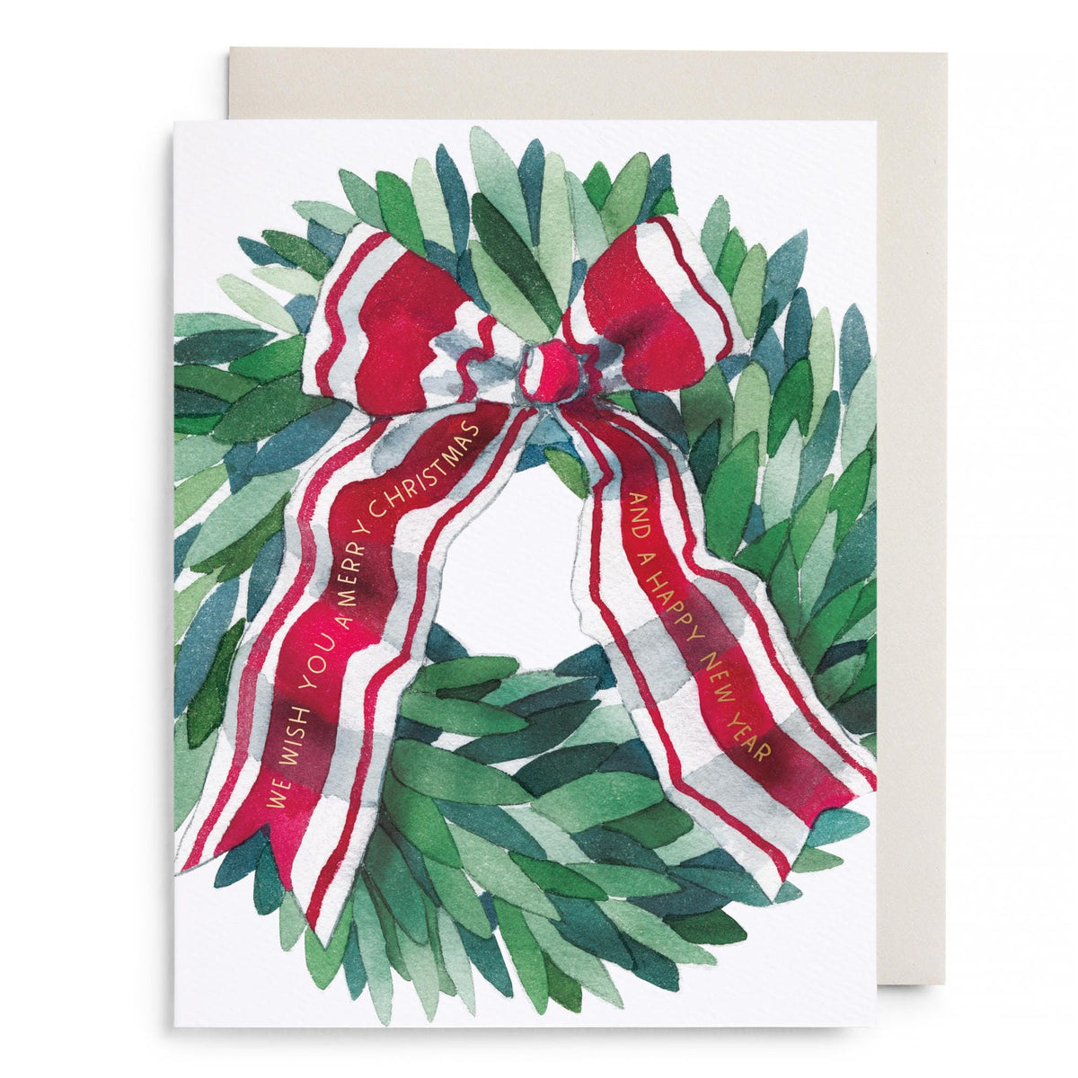 Laurel Wreath Holiday Card by E. Frances Paper, front