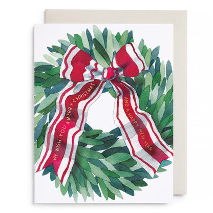 Laurel Wreath Holiday Card by E. Frances Paper, front