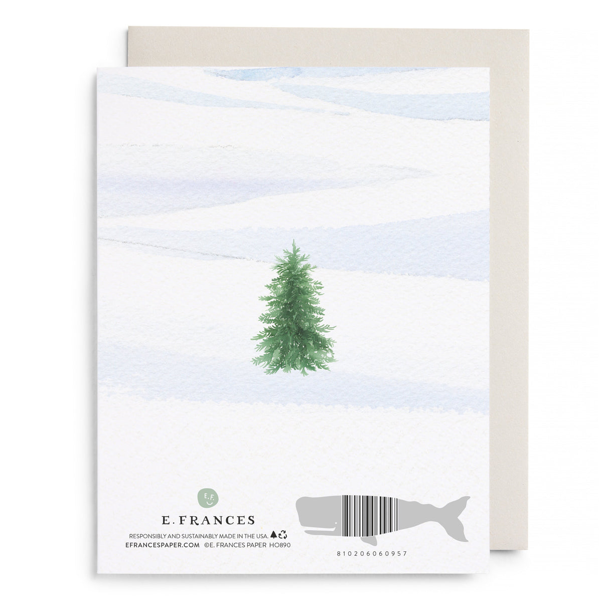 Holiday Barn Card by E. Frances Paper, back