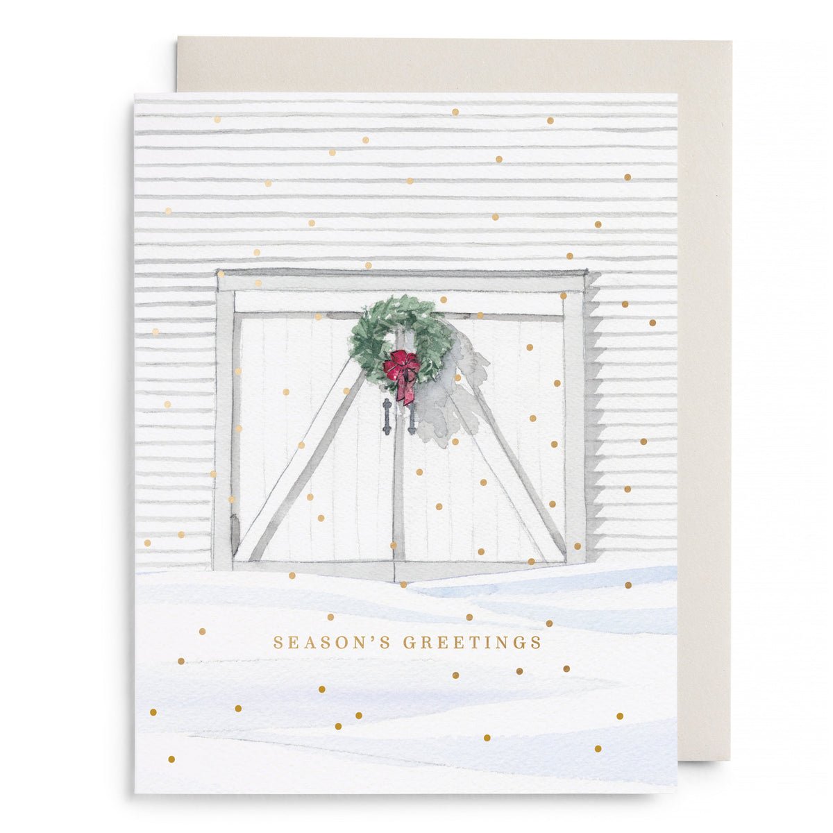 Holiday Barn Card by E. Frances Paper, front