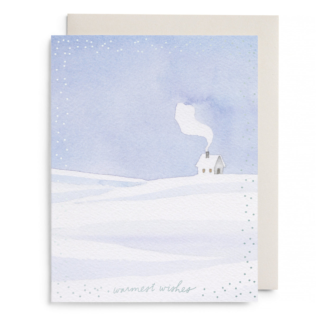Snowy Cabin Holiday Card by E. Frances Paper, front