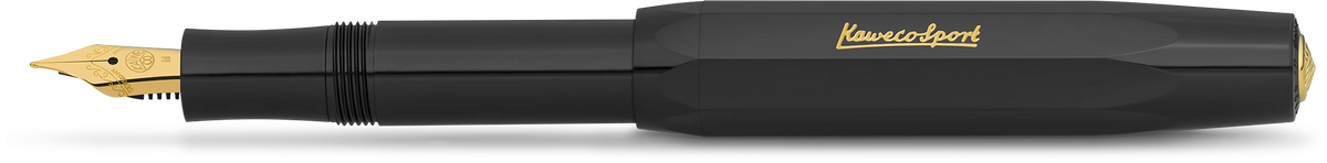 Kaweco Classic Sport fountain pen in black with gold-trim accents