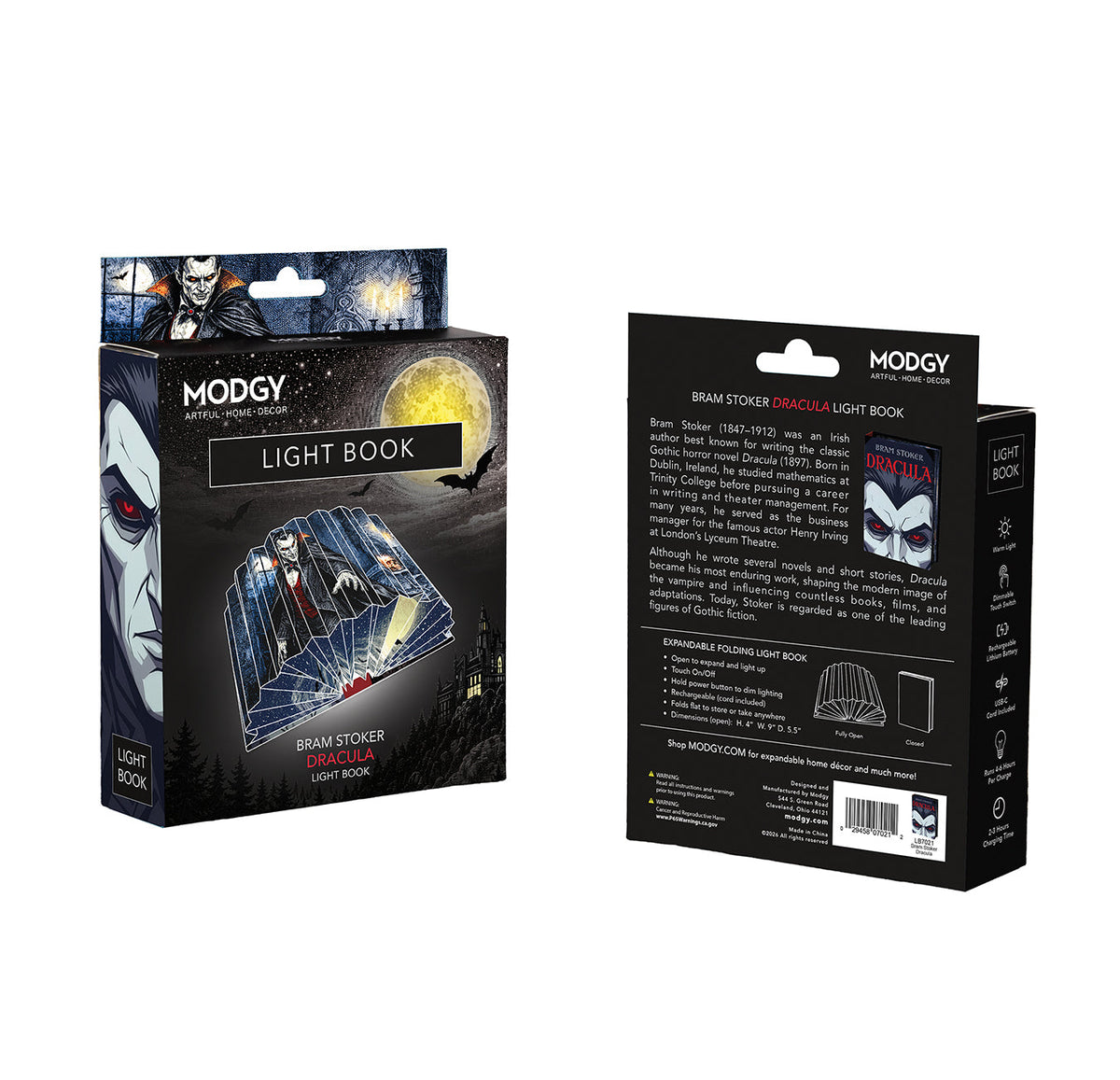 Dracula light book package, front and back