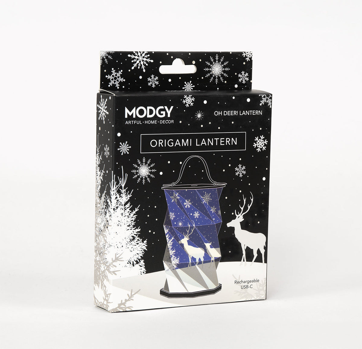 OhDeer origami lantern package, three-quarter view