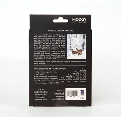 OhDeer origami lantern package, back
