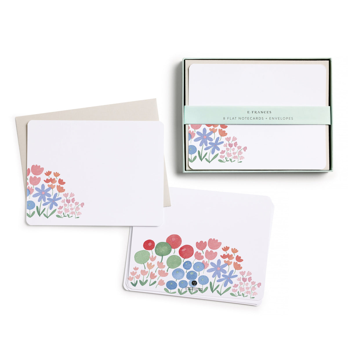 Flower Patch Flat Notes by E. Frances Paper, set with envelopes