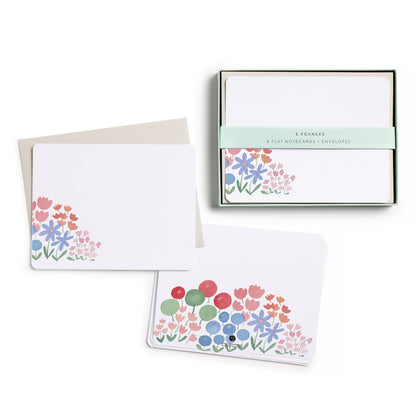 Flower Patch Flat Notes by E. Frances Paper, set with envelopes