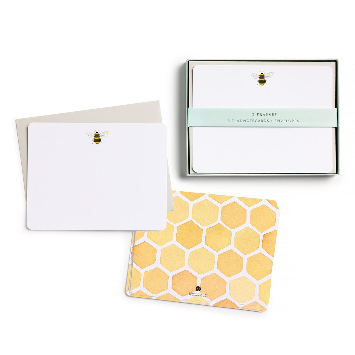 Bee Flat Notes by E. Frances Paper, set with envelopes