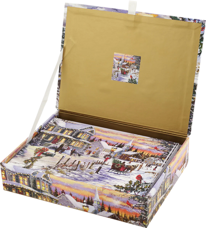 Village Sleigh Ride Holiday Greeting Cards - Boxed Set