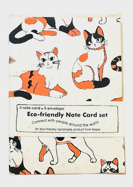 Calico Note Cards, Curry, Set of 5