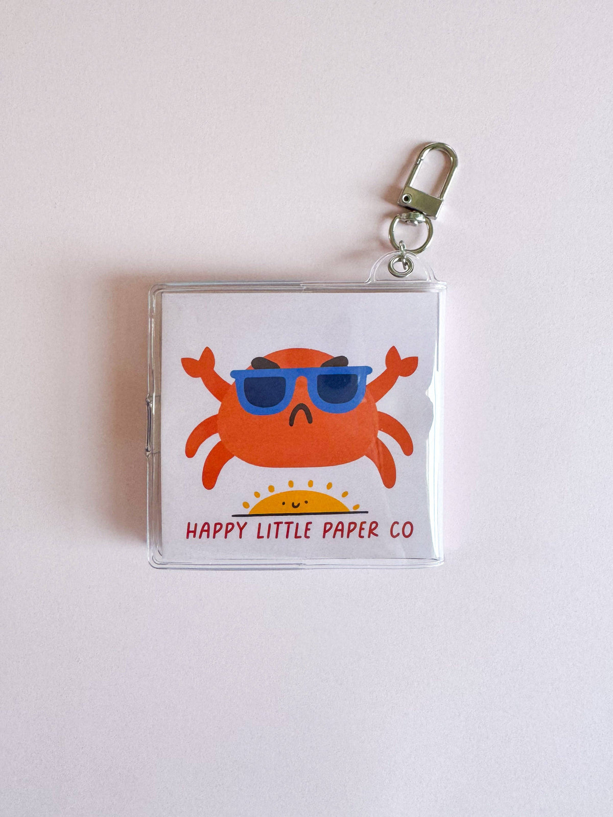 Mini Notebook Bag Charm Keychain - I'm A Lil Crabby (Crab, Funny, Pun)