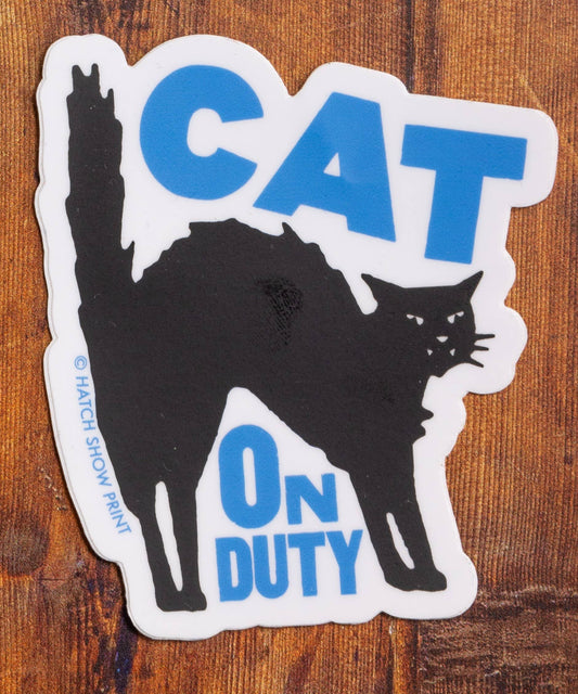 Cat On Duty Sticker