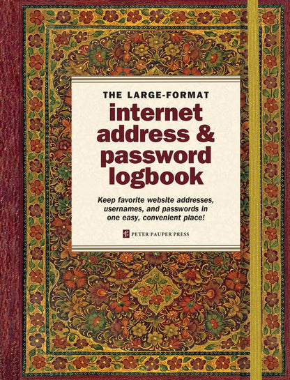 Gilded Floral Large-Format Internet Address & Password Logbook