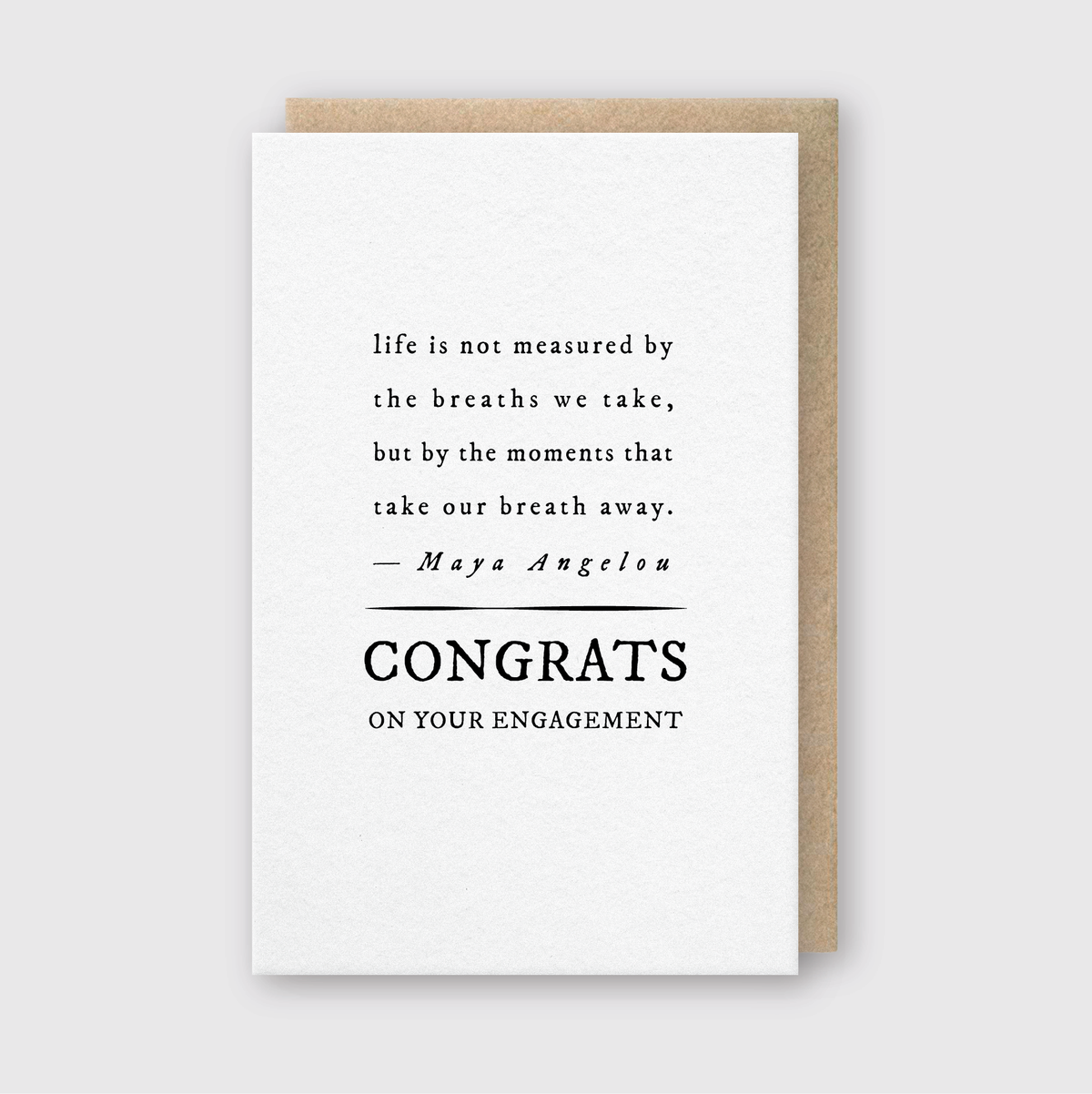 Congrats Engagement Quote Greeting Card: 3 3/8" X 5 3/8"