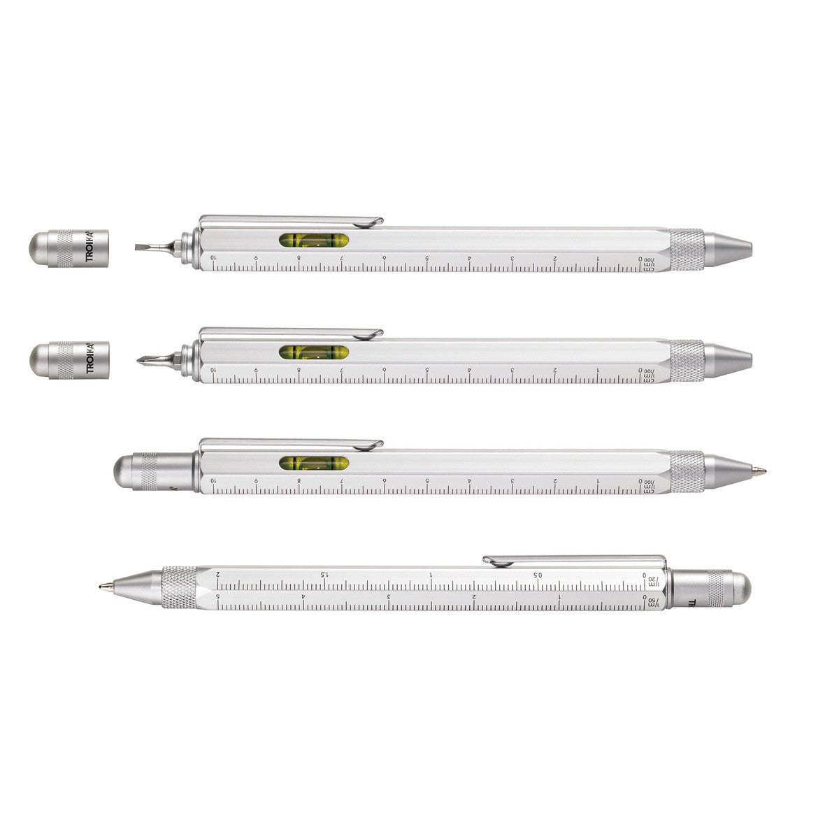 Troika Construction Pen PIP20 Multi-Tool Ballpoint Pen Silver Finish
