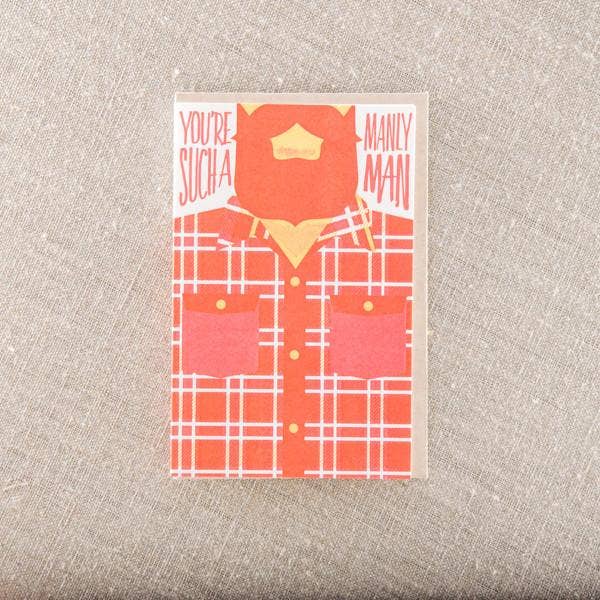 Manly Man Flannel Greeting Card